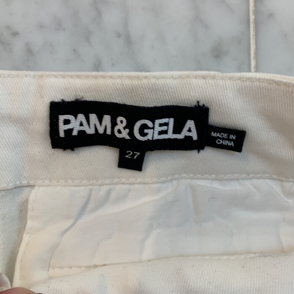 Pam & Gela ribbon embellished white jeans. - Picture 3 of 12